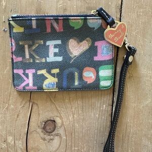 Dooney & Bourke Colorful Letter Print Wristlet